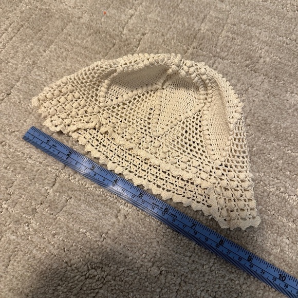Cream Crochet Baby Bonnet - Picture 2 of 5